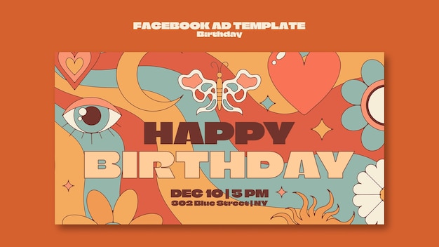 PSD birthday template design