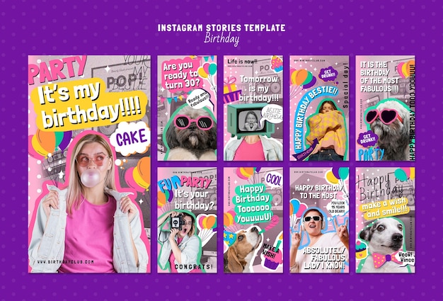 PSD birthday template design