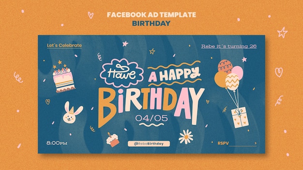 PSD birthday template design