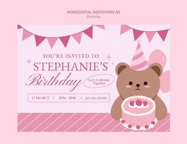 PSD birthday template design