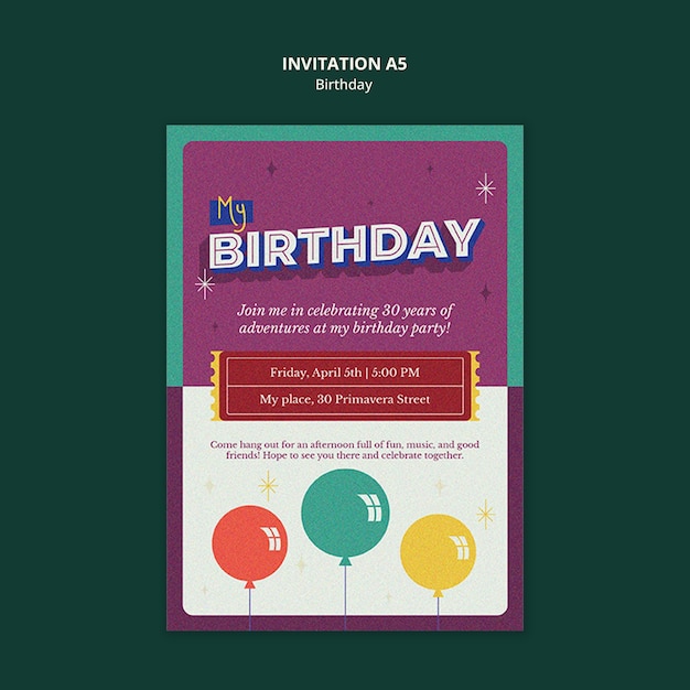 PSD birthday template design