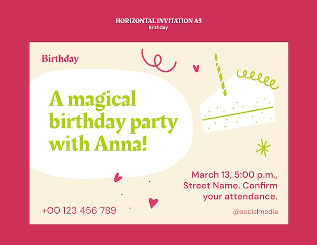 PSD birthday template design