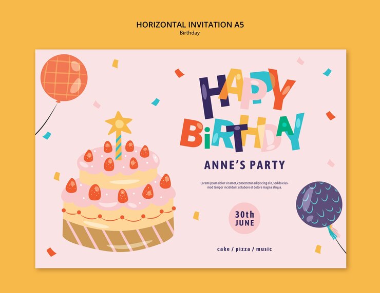 PSD 생일 템플릿 디자인