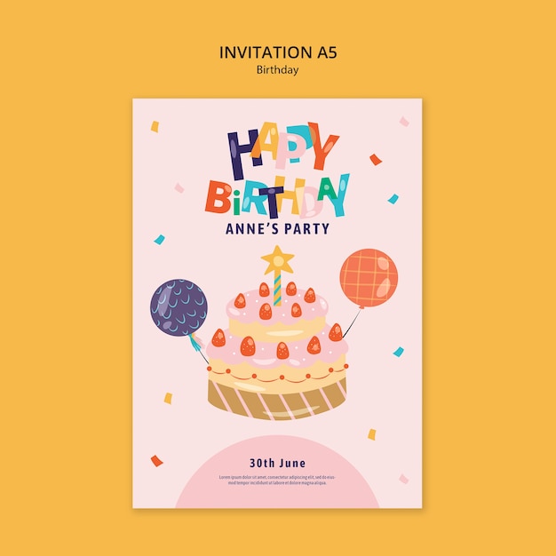 PSD birthday template design