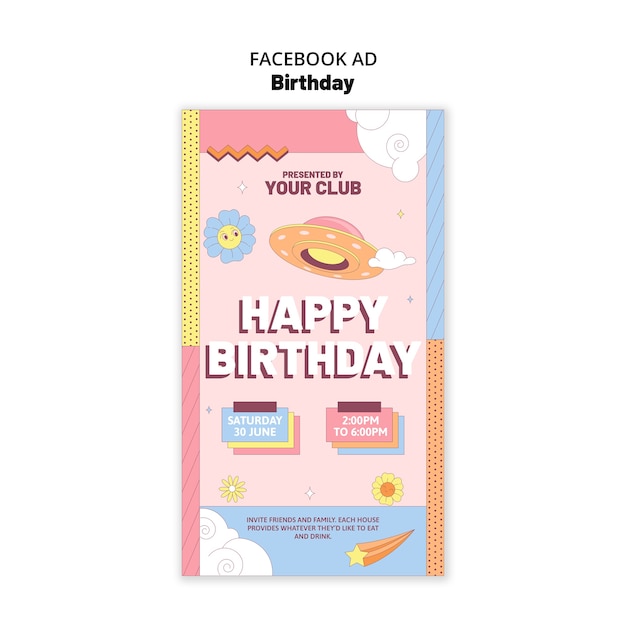 PSD birthday template design