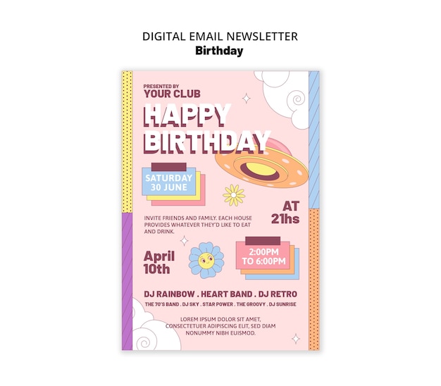 PSD birthday template design