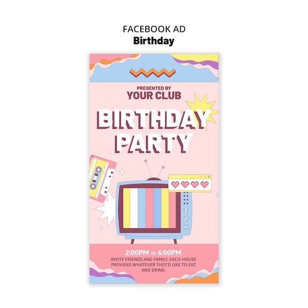 PSD birthday template design