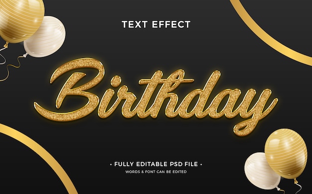 PSD birthday text effect