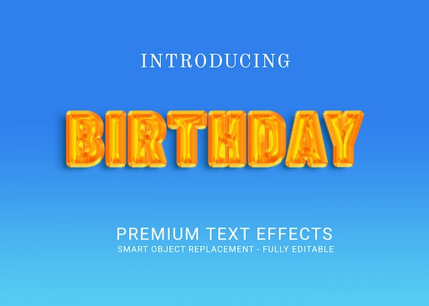 Birthday text effects