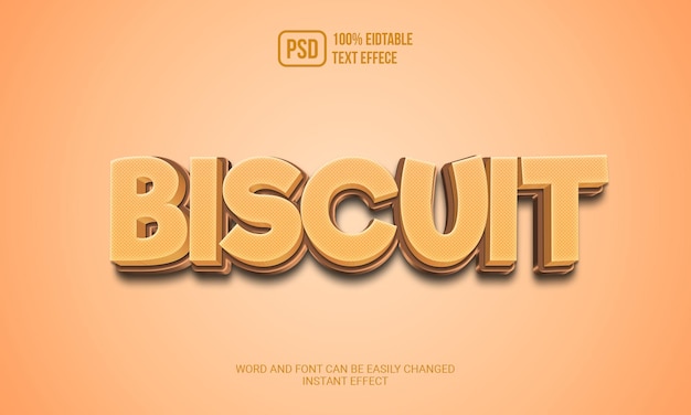Biscuit bewerkbaar teksteffect