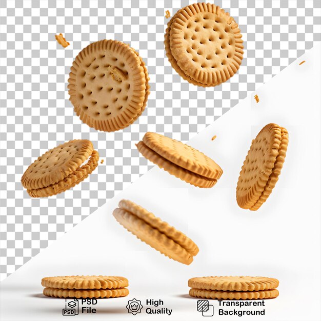 PSD biscuits isolated on transparent background