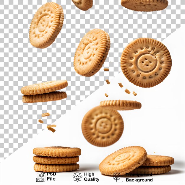 PSD biscuits isolated on transparent background