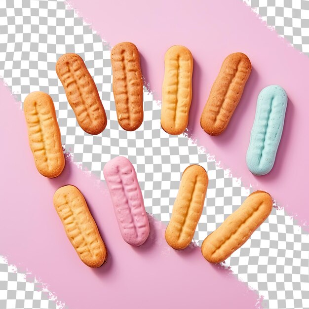 Biscuits shaped like fingers transparent background