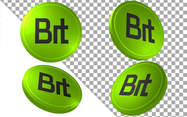 Bit bitdao 3d render illustration coin token cryptocurrency logo icon