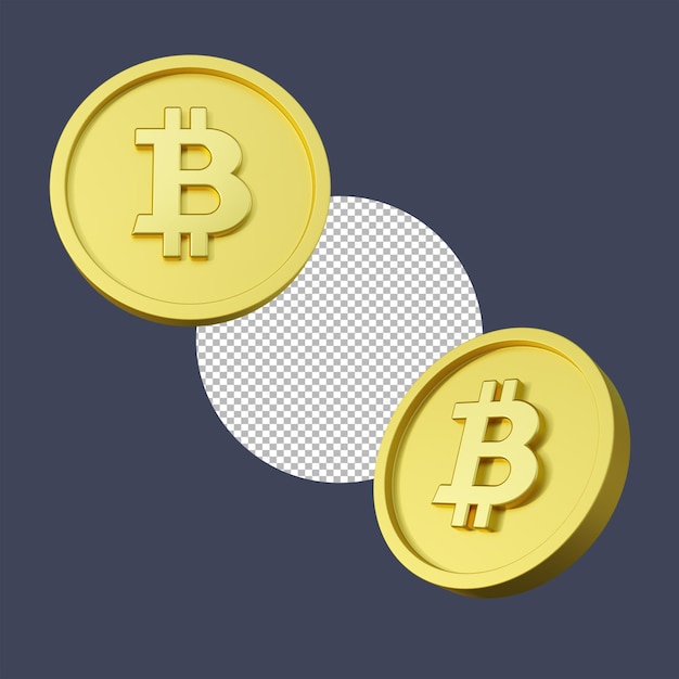 PSD bitcoin 3d cryptocurrency render psd