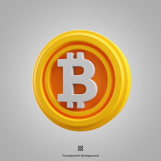 Illustrazione dell'icona 3d di bitcoin