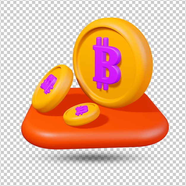 Bitcoin 3d icon premium psd