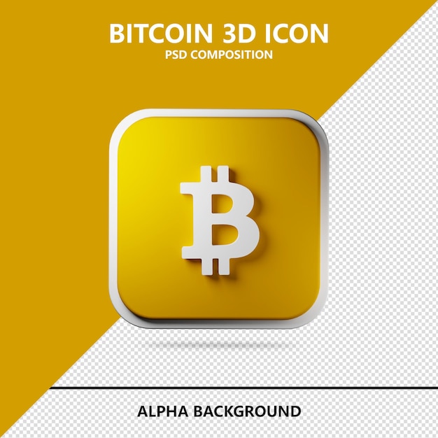 Bitcoin 3d icona rendering illustrazione