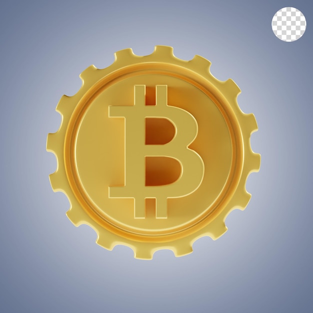 PSD icona 3d di bitcoin