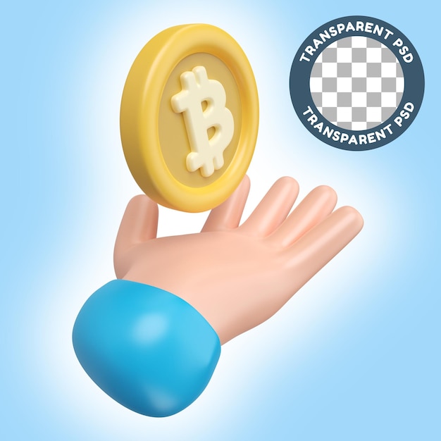Bitcoin 3D ilustracja ikona