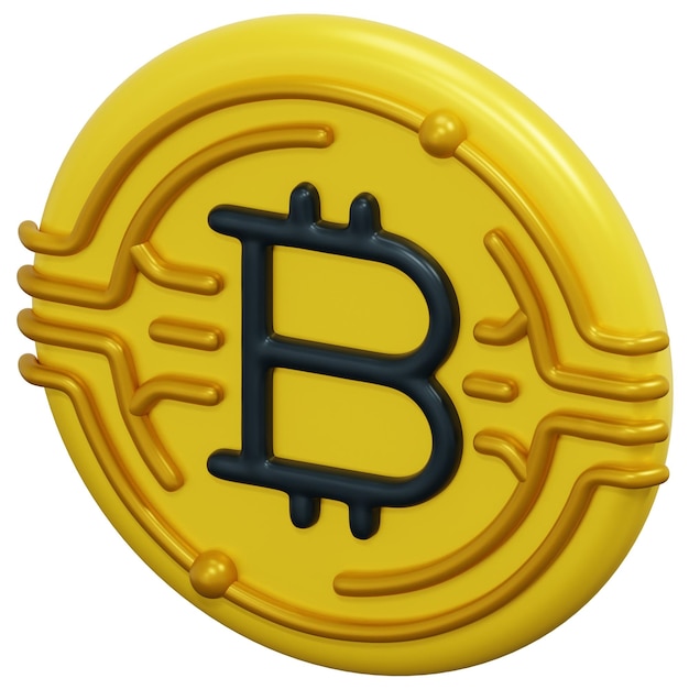 PSD bitcoin 3d render pictogram illustratie