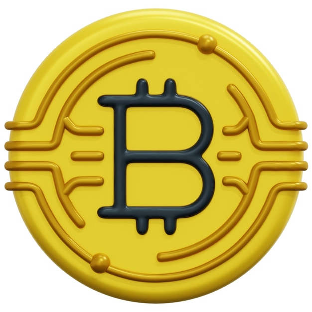 PSD bitcoin 3d render pictogram illustratie