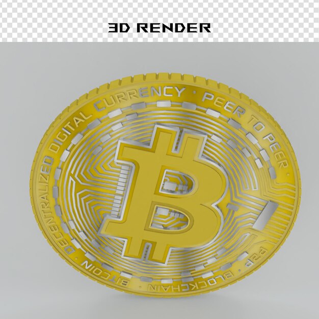 PSD ビットコインの3dレンダリング