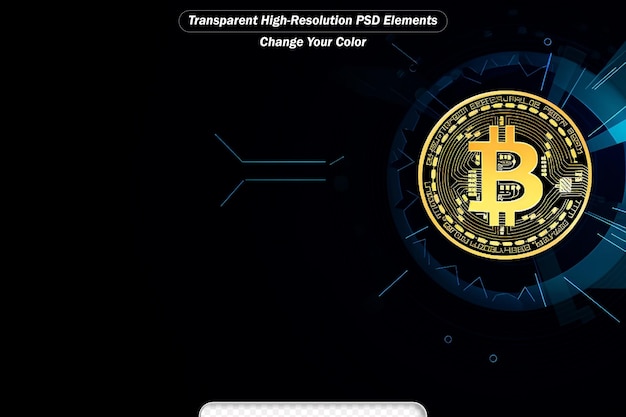 PSD bitcoin on binary code background