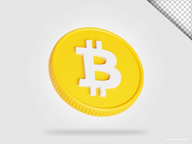 Bitcoin btc cryptocurrency munt 3D-rendering geïsoleerd