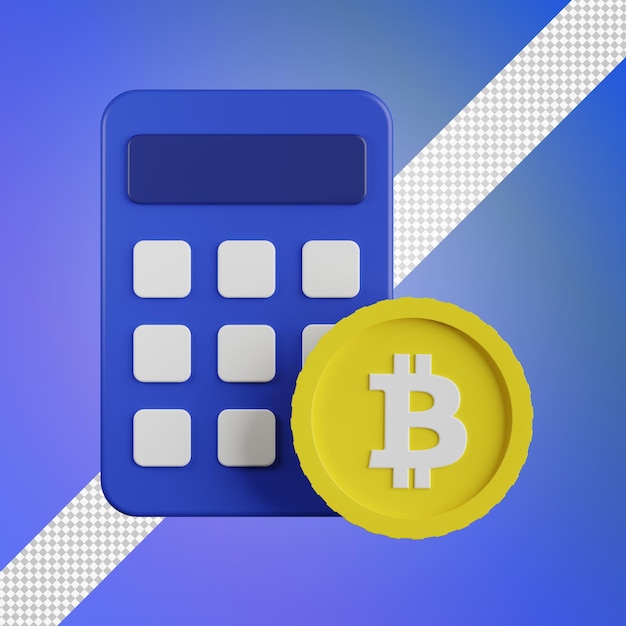 Bitcoin calculator 3d illustration