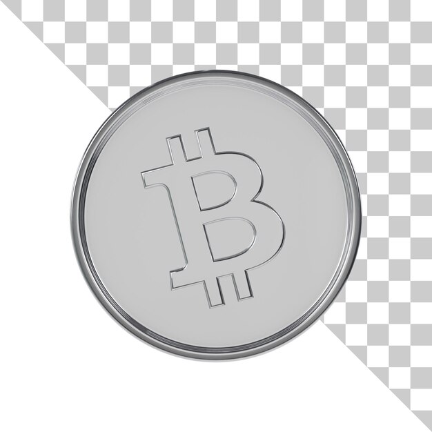 PSD bitcoin cash silver coin 3d icon