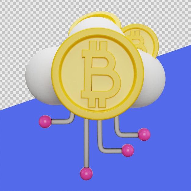 Bitcoin Cloud 3D Bitcoin-illustraties