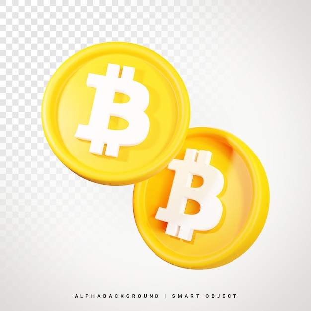 Illustrazione dell'icona 3d della moneta bitcoin