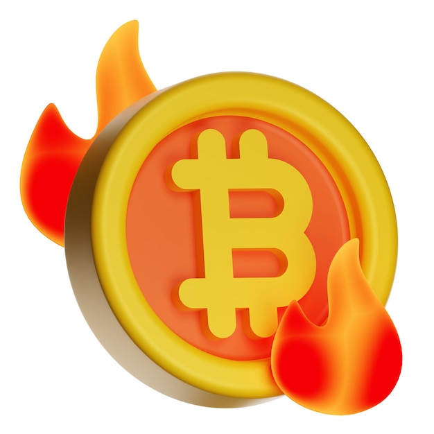 bitcoin coin with flames