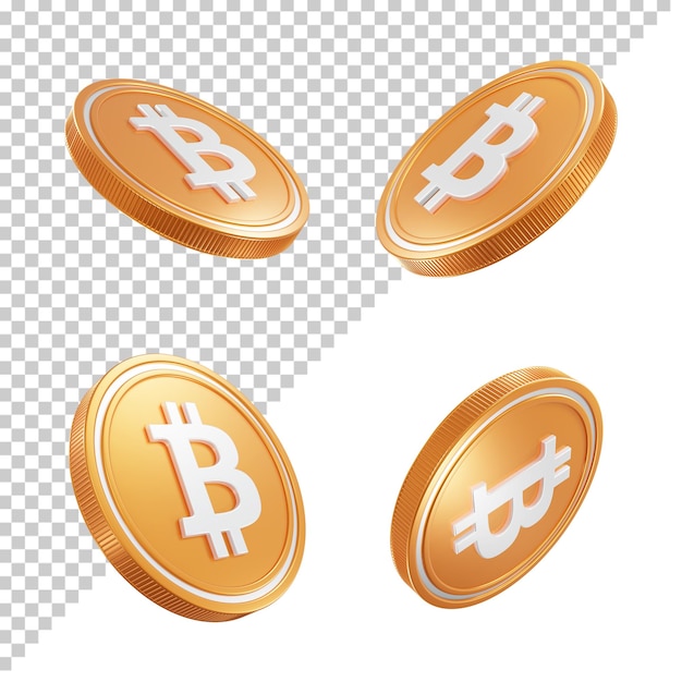 PSD bitcoin cryptocurrency coins 3d rendering