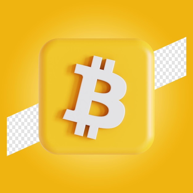 Bitcoin cryptocurrency symbol logo 3d illustration