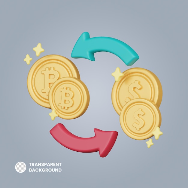 Bitcoin Exchange 3d cryptocurrency-investeringspictogram