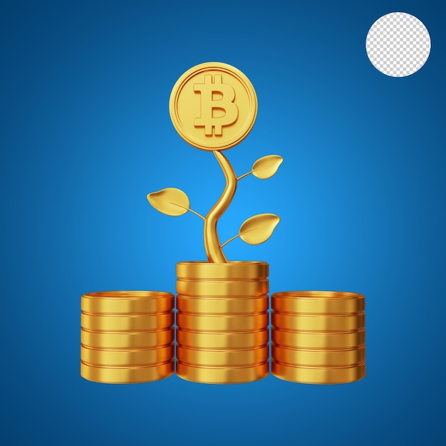 PSD bitcoin finance pack from business 3d rendering