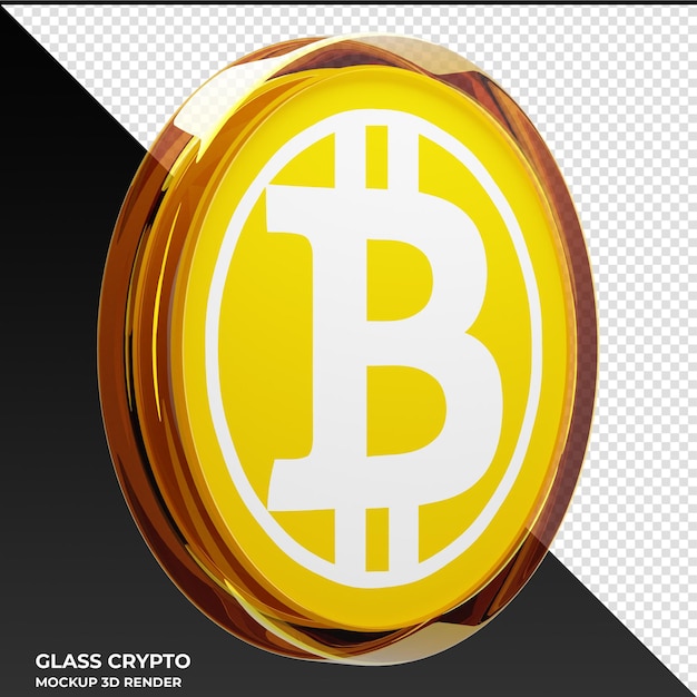 Bitcoin Gold BTG Glass Crypto Coin ilustracja 3D