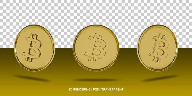 PSD bitcoin gold coin 3d-icoon