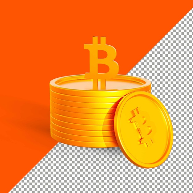 Bitcoin gold coin 3d render