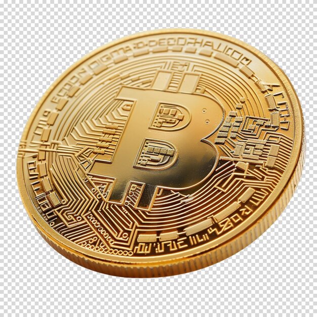 Bitcoin gold coin btc isolated on transparent background