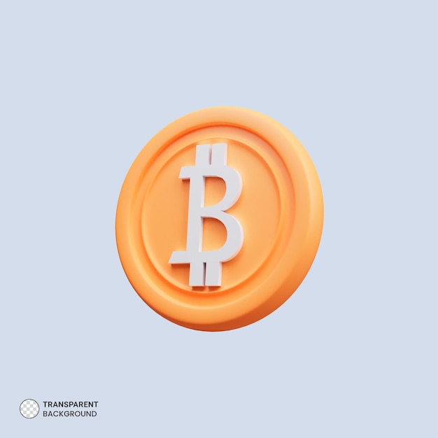 Illustrazione di rendering 3d isolata dell'icona bitcoin