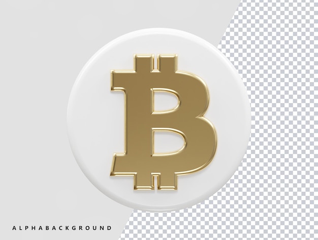 Bitcoin Ikona Renderowania 3d