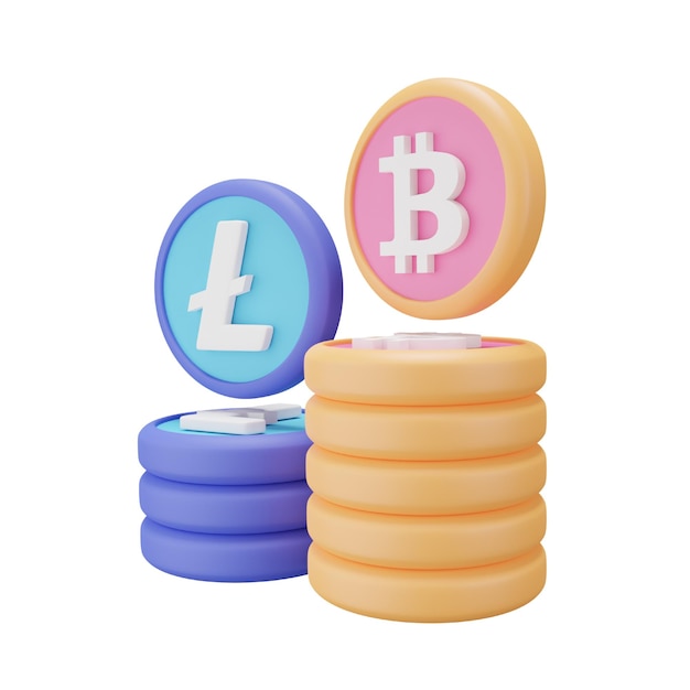 Bitcoin investment 3d icon for crypto currency