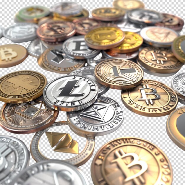 PSD bitcoin isolated on transparent background