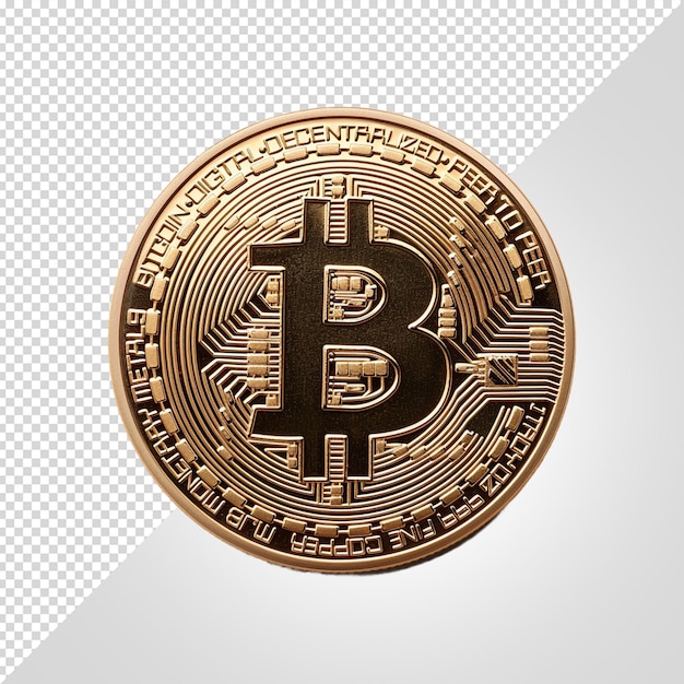 Bitcoin isolato su sfondo bianco