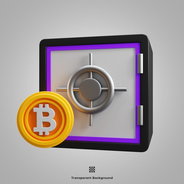 Bitcoin Locker 3d Ikona Ilustracja