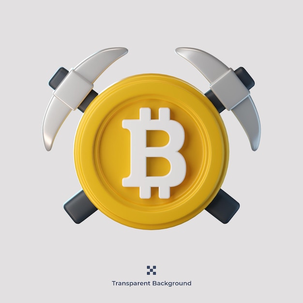 Bitcoin Mining 3d ikona ilustracja