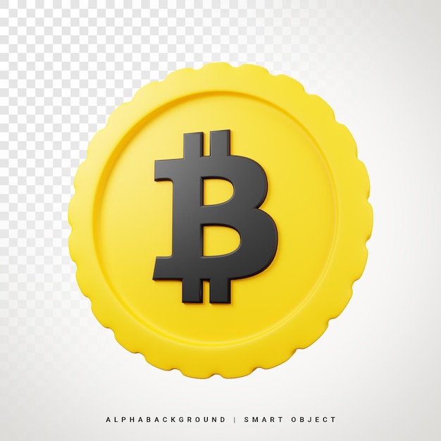 PSD bitcoin moneta 3d ikona ilustracja